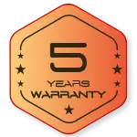 5 years warranty