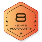 8 years warranty